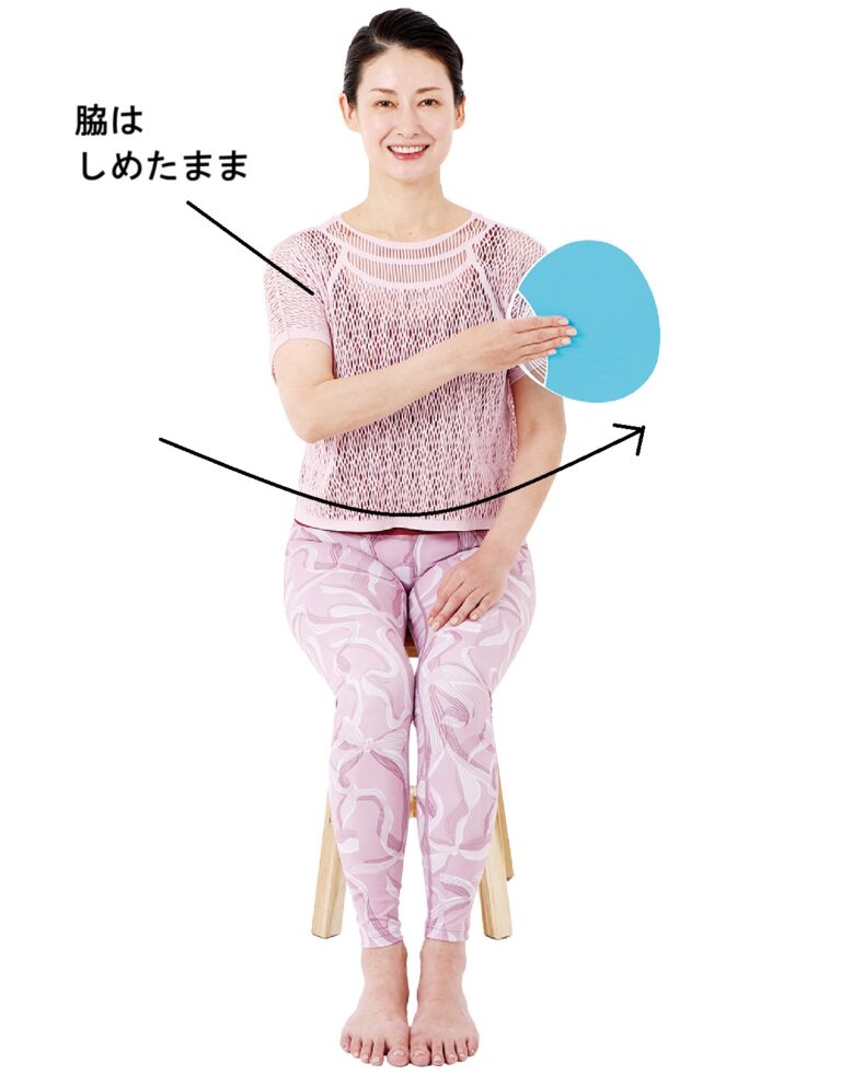 【2】同様に内側に閉じる。1→2を一定のリズムで繰り返し、少し風が起こるくらいの速さで1分間を目安にあおぐ。