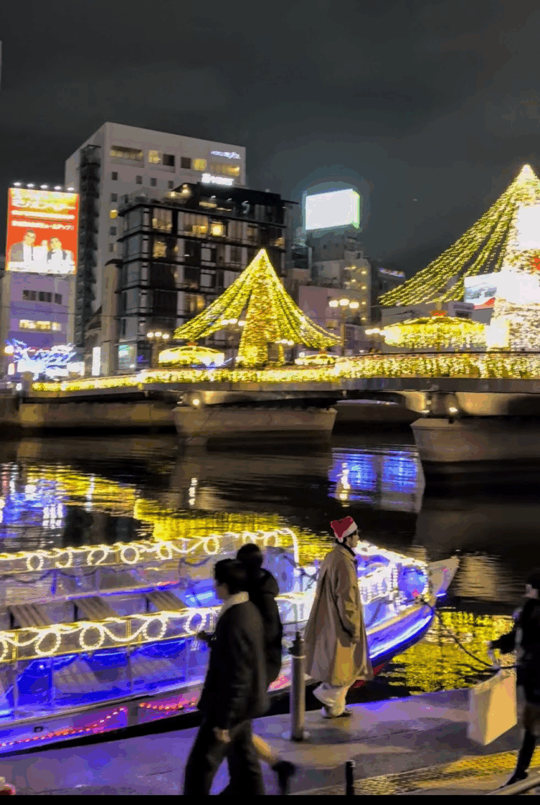 中洲クルーズ乗り場付近のイルミネーション