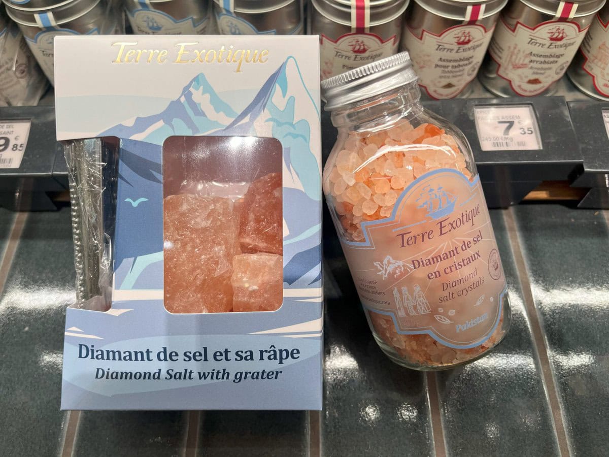 ダイヤモンドソルト（左)8€ (右)9€