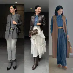 【第10位】【50代ファッション】「ウールジレ」「グレーデニム」「コットンスカート」で作る、秋のカジュアルスタイル3選