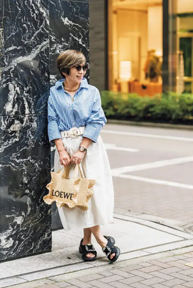 【第1位】【60代お手本スナップ】おしゃれすぎるマダムを銀座でキャッチ！チアリーディング練習後の69歳だなんて、カッコいい！