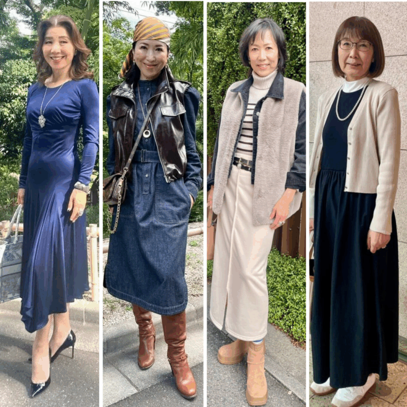 【60代お手本スナップ・東京】「ZARA」のエコレザーベストや「神戸レタス」のファージレがおしゃれ！50代・60代の素敵読者4名の着こなし4選
