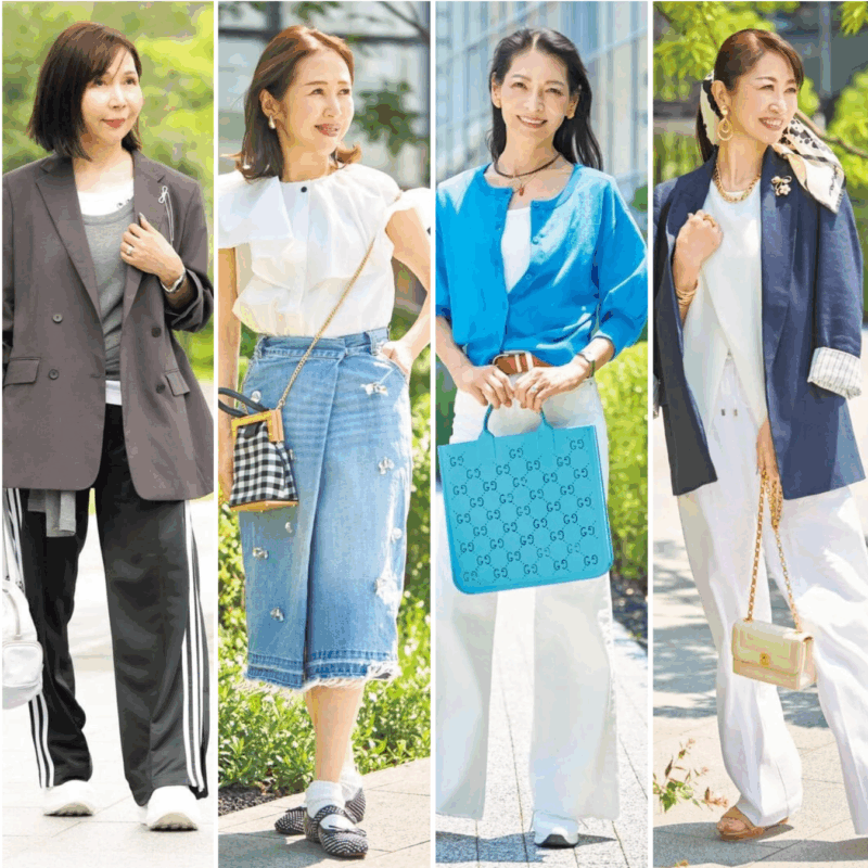 【50・60代お手本スナップまとめ】大阪マダムの「ユニクロＣ」、「ザラ」のジャケットスタイルや華やいだ着こなしが素敵です！
