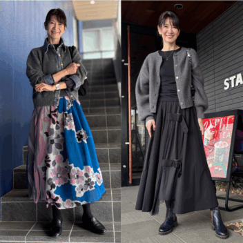 【50代ファッション】ほめられスカート2選！存在感のあるデザインスカート＆華やか柄スカートは1枚でコーディネートの主役に！