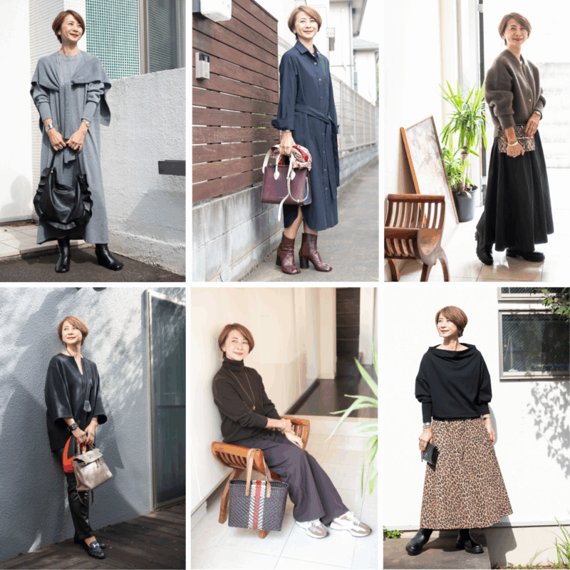 【50代秋冬コーデ】トレンドをおさえた上品コーデに注目！「ブラウン」「バーガンディー」「ワントーン」「アニマル柄」で品よく華やかな着こなし6選