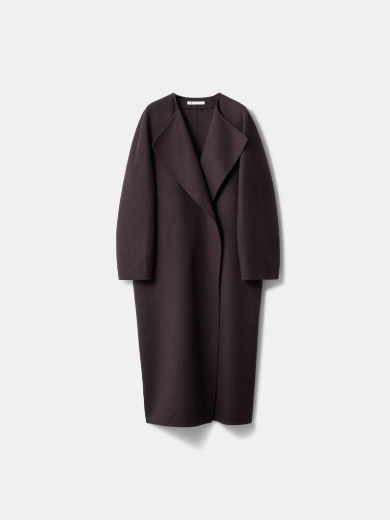 カシミヤブレンドリバーロングコート　￥49,000