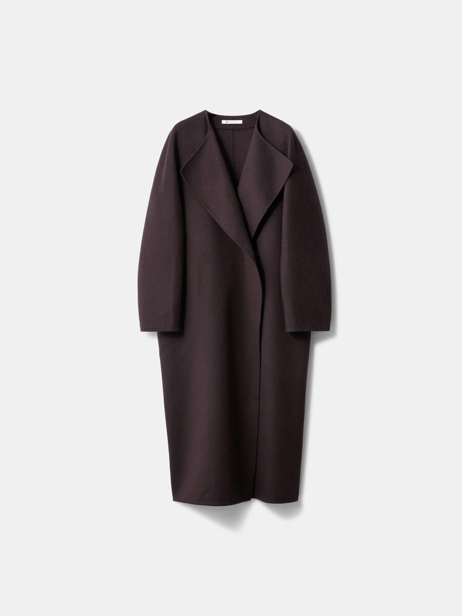 カシミヤブレンドリバーロングコート　￥49,000