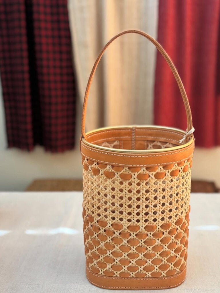 miki_nagano131 皮と藤のカゴバック（シチリア）