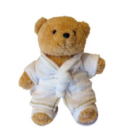 ギフトショップでは、マスコットのテディベアを購入できる。