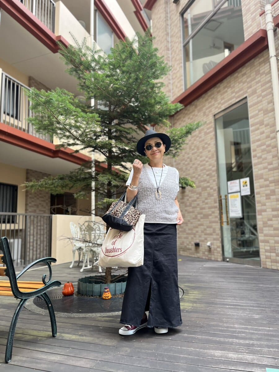 「しまむら」のグレーベストコーデ