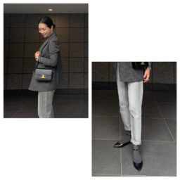 Jacket／beautiful people、Knit／ MUJI、Pants／upper hights、Bag,Belt,Shoes／CELINE