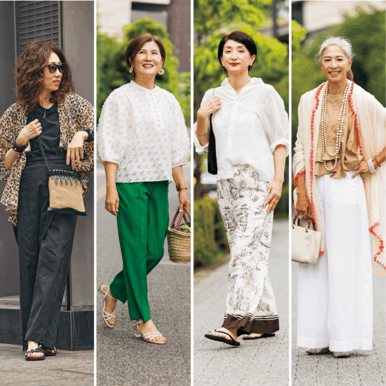 50代・60代の素敵読者4名の“抜け感ある”大人スタイルをチェック！ 個性を引き立てながらも上品な「パンツコーデ」4選