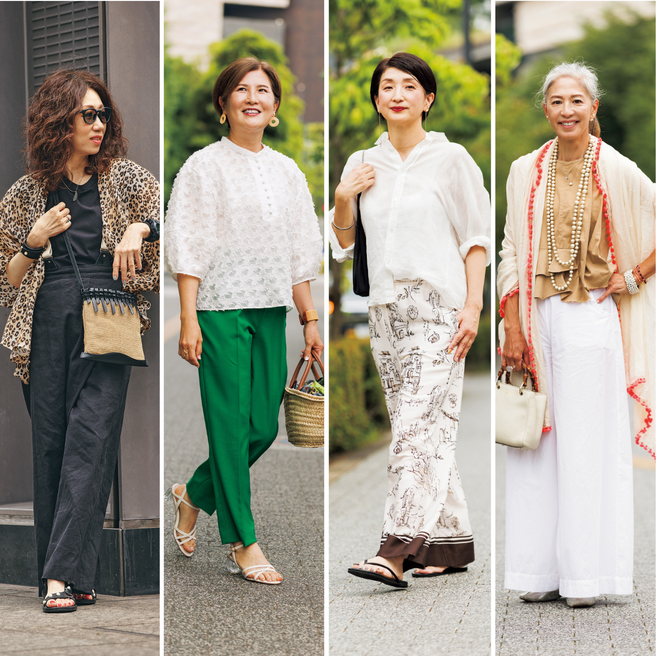 50代・60代の素敵読者4名の“抜け感ある”大人スタイルをチェック！ 個性を引き立てながらも上品な「パンツコーデ」4選