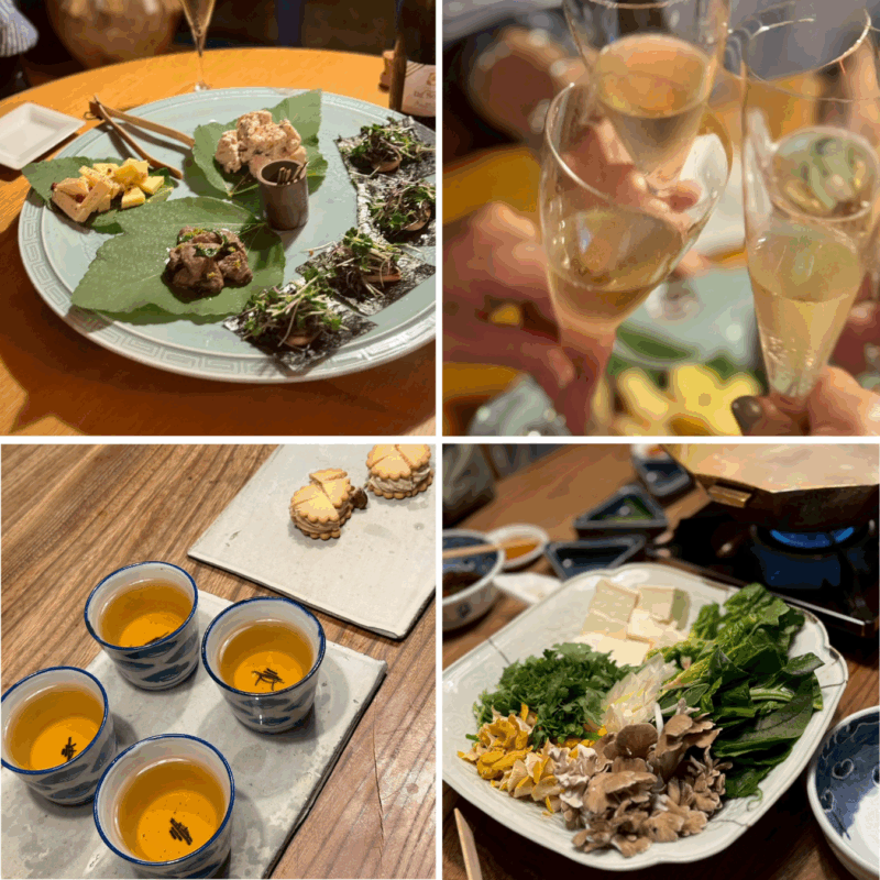 【60代ライフスタイル】秋食材のおうちごはんでおもてなし！のりカナッペほかおしゃれ前菜＆ふぐ鍋をワインで楽しむ笑いの絶えない心地よいひとときに♪