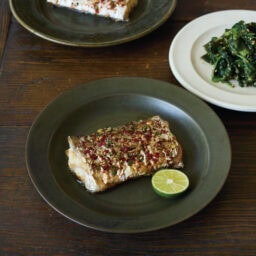 太刀魚のヤンニョム焼きとほうれん草とわかめのナムル