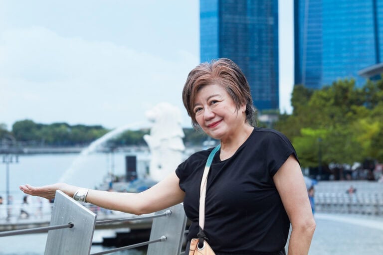 マリーナベイ地区はいい「気」が溢れる場所。マーライオン像は悪い気がシンガポールに入らぬよう守っている。