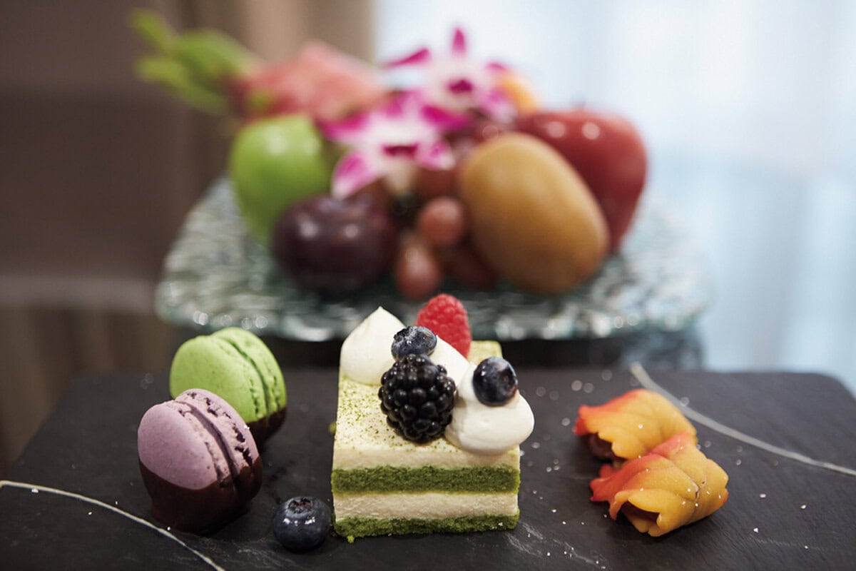 部屋ではウエルカムデザートがお出迎え。