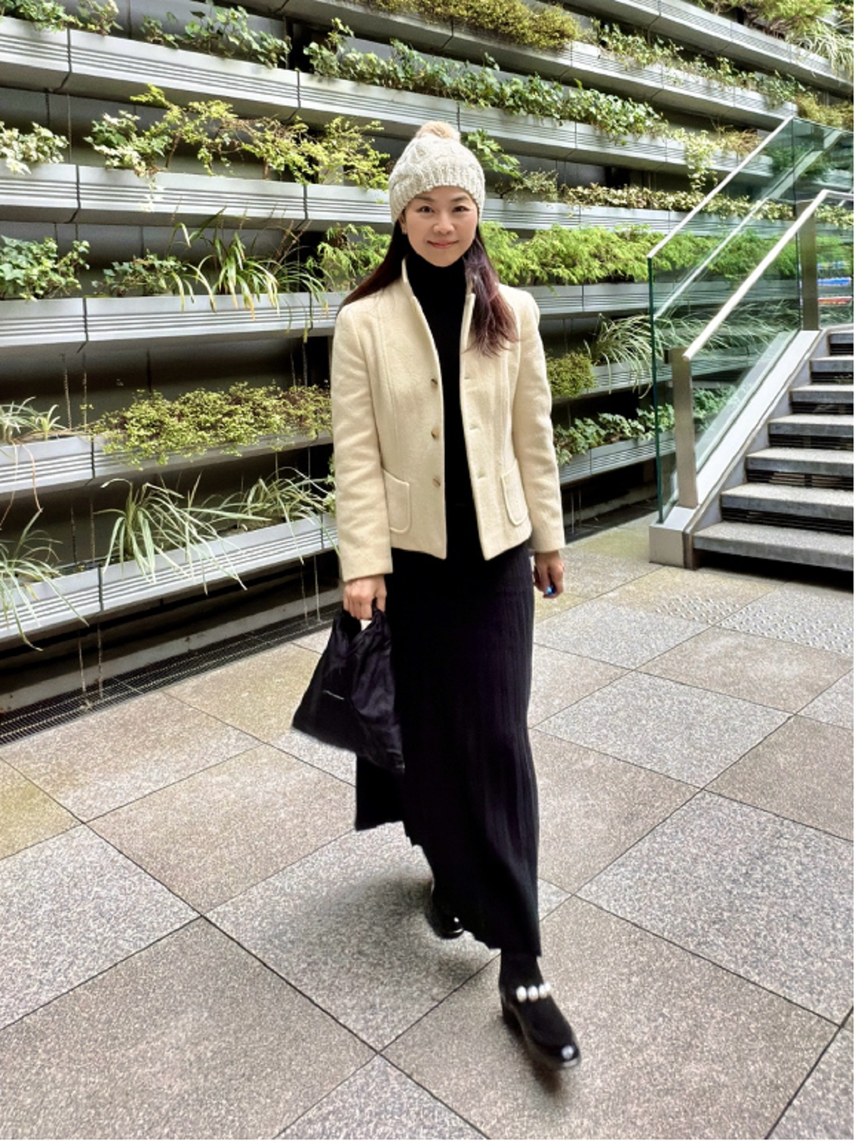 ニット帽を合わせたスタイル①