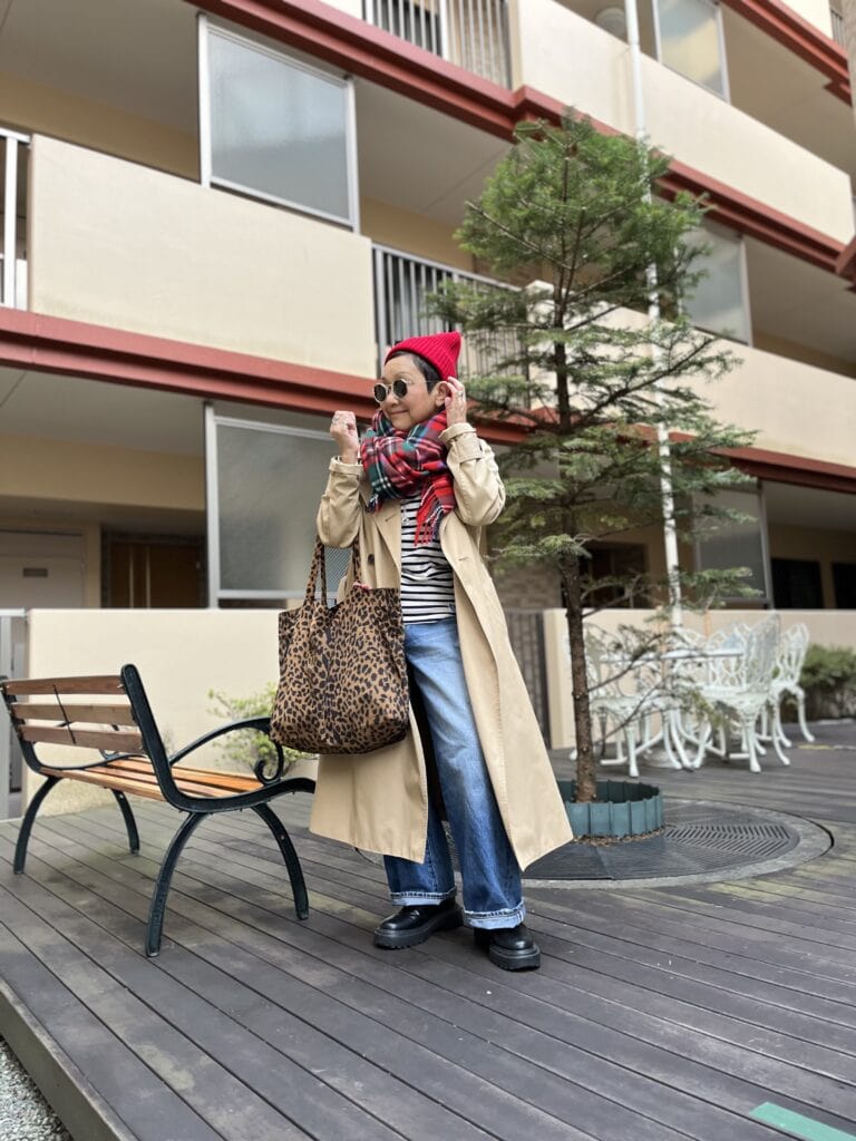 加藤理恵さんのヒョウ柄バッグ