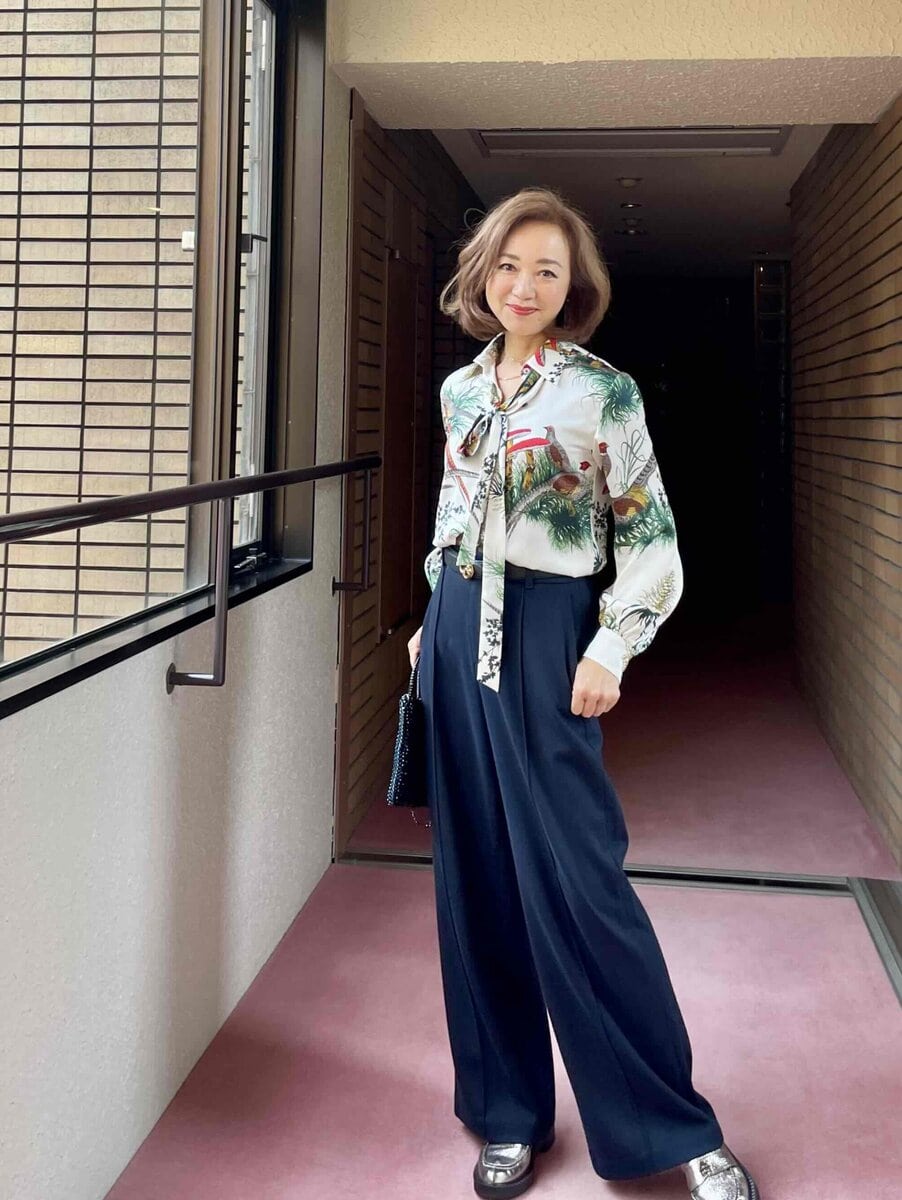 鈴木さん_ブラッシュドジャージーワイドパンツ1