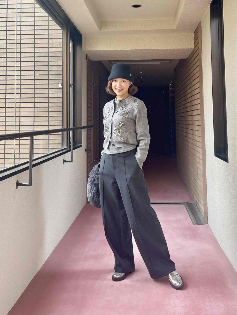 鈴木さん_ブラッシュドジャージーワイドパンツ2