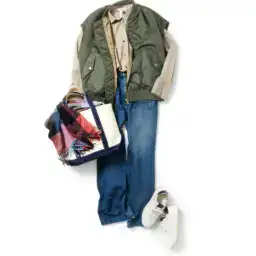 【第9位】【60代ファッション】ご近所ファッションもMA-1風ベストで一気に今っぽく！素敵な宝島田家物語26日目【60代秋の着まわし30days Day26】