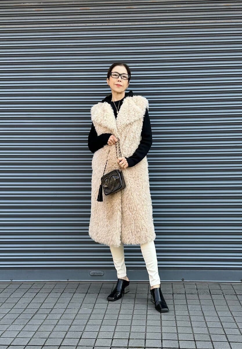 MOTOMIさん１２月ブログ_THINK FURロングジレ