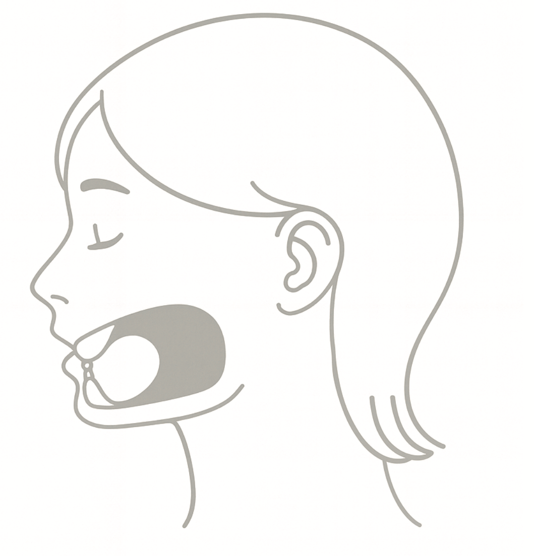 舌を正しい位置にセット