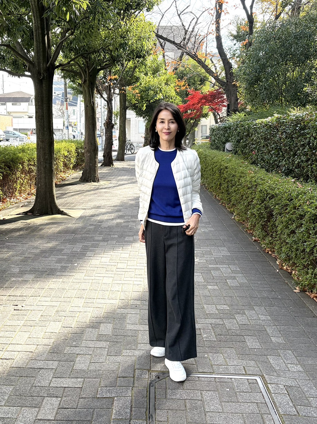 有村さん_ブラッシュドワイドジャージパンツ