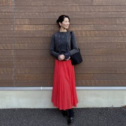 fumiさん_メリノリブクルーネックショートカーディガン