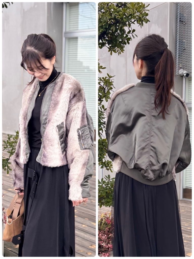 「RADIATE」のグラデーションフェイクファージャケット