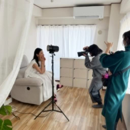 サロンでの撮影風景