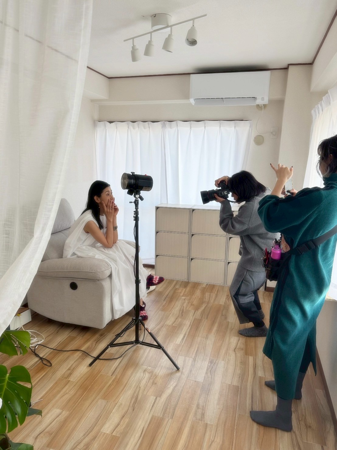 サロンでの撮影風景
