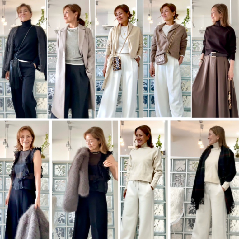 【第8位】【60代ファッション】年末年始のお出かけファッション7選！ベーシックカラーを使った品カジコーデはお手本にしたい着こなしです！