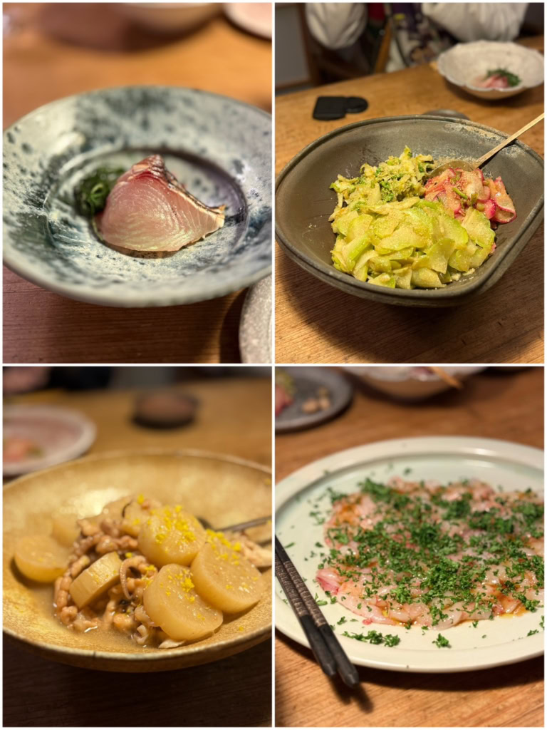 鹿児島の野口悦士さんの工房見学後の、心のこもったディナー