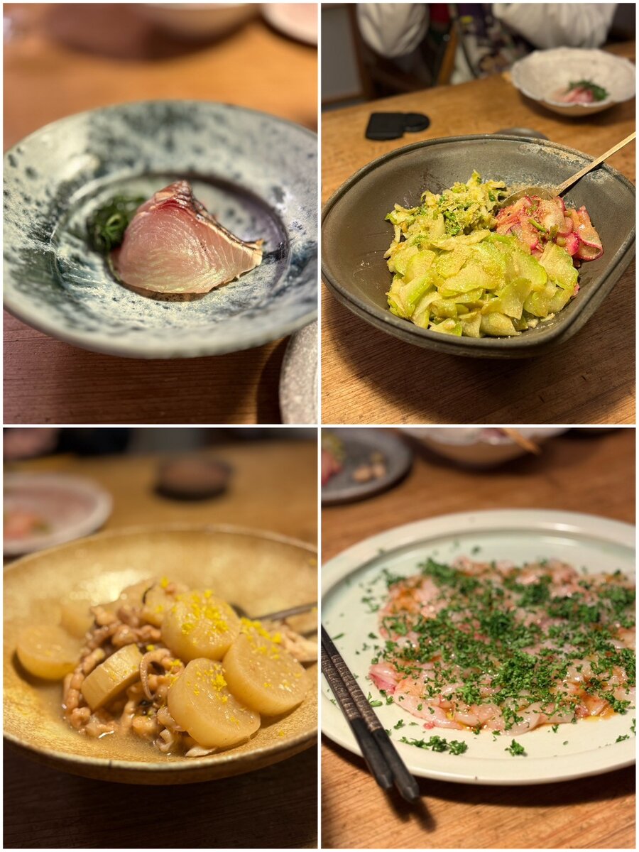 鹿児島の野口悦士さんの工房見学後の、心のこもったディナー