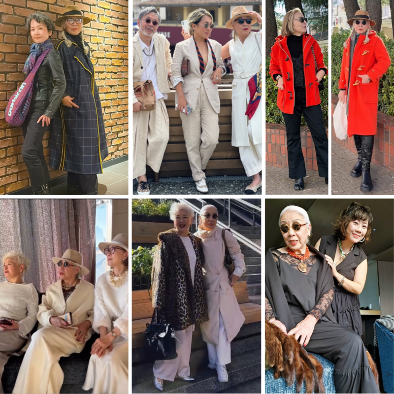 【60代ファッション】「色を揃えて集まる楽しさ」は、大人がファッションを無邪気に楽しむための小さな魔法！「同じなのに違う」面白さを体感してみて！