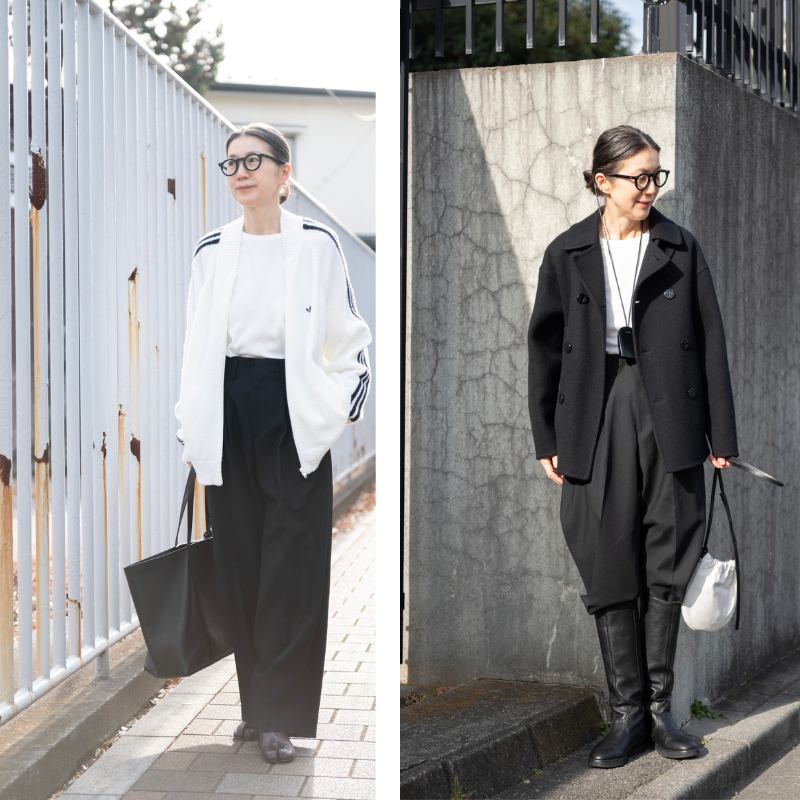 50代モノトーンコーデDAY5・DAY６