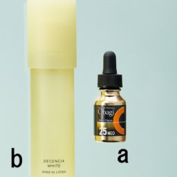 オバジC 25セラム NEO 12㎖ ¥11,000／ロート製薬【2/10発売】、ディセンシアホワイト スパイク-VC ローション［医薬部外品］ 125㎖ ¥6,050／ディセンシア【3/10発売】