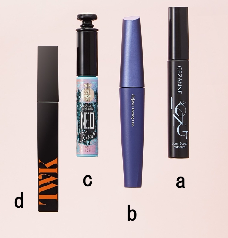 ロングブーストマスカラ 01 ¥693/セザンヌ化粧品【2/2発売】、デジャヴュ フォルミングラッシュ グロウブラック ¥1,760/イミュ【3/3発売】、マジョリカ マジョルカ ラッシュエキスパンダー ネオラッシュ BK909 ¥1,760/資生堂【2/21発売】、TWKシンピュアブ【3/5発売】