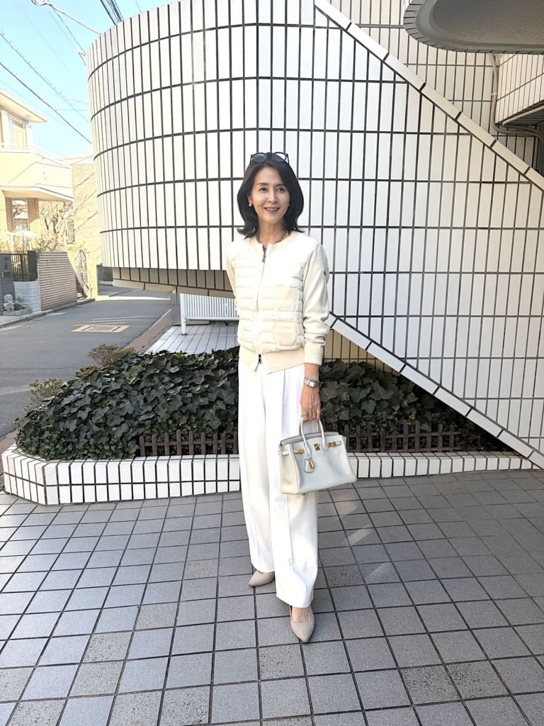 ダウン×ニットアウター