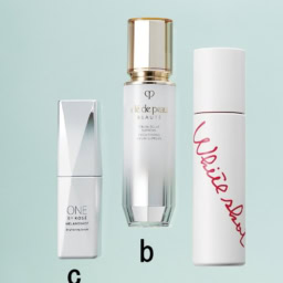 ホワイトショット クリアスキンローション［医薬部外品］ 150㎖ ¥9,350／ポーラ【2/1発売】、セラムエクラSⅡ［医薬部外品］40㎖ ¥41,800／クレ・ド・ポー ボーテ【2/21発売】、ONE BY KOSÉ メラノショット P［医薬部外品］40㎖ ¥6,270（編集部調べ）／コーセー【2/16発売】