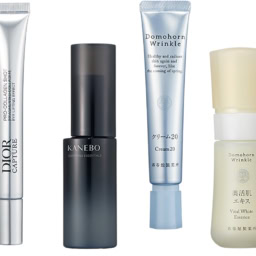 （右から）ミトコンドリアの新生を促進。ドモホルンリンクル 美活肌エキス 30㎖ ¥11,000、同 クリーム20 30g ¥14,300［ともに医薬部外品］／ともに再春館製薬所、エ ネルギー代謝を促し、表皮の生まれ変わりを後押し。カネボウ ジェネレイティング エッセンシャルズ 168㎖ ¥13,200／カネボウインターナショナルDiv. 、肌細胞の呼吸を高めてエネルギーを増幅させるアイケア。ディオール カプチュール プロ コラジェンショット 15㎖