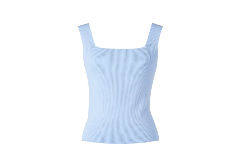 3Dリブスクエアネックセーターノースリーブ ￥2,990