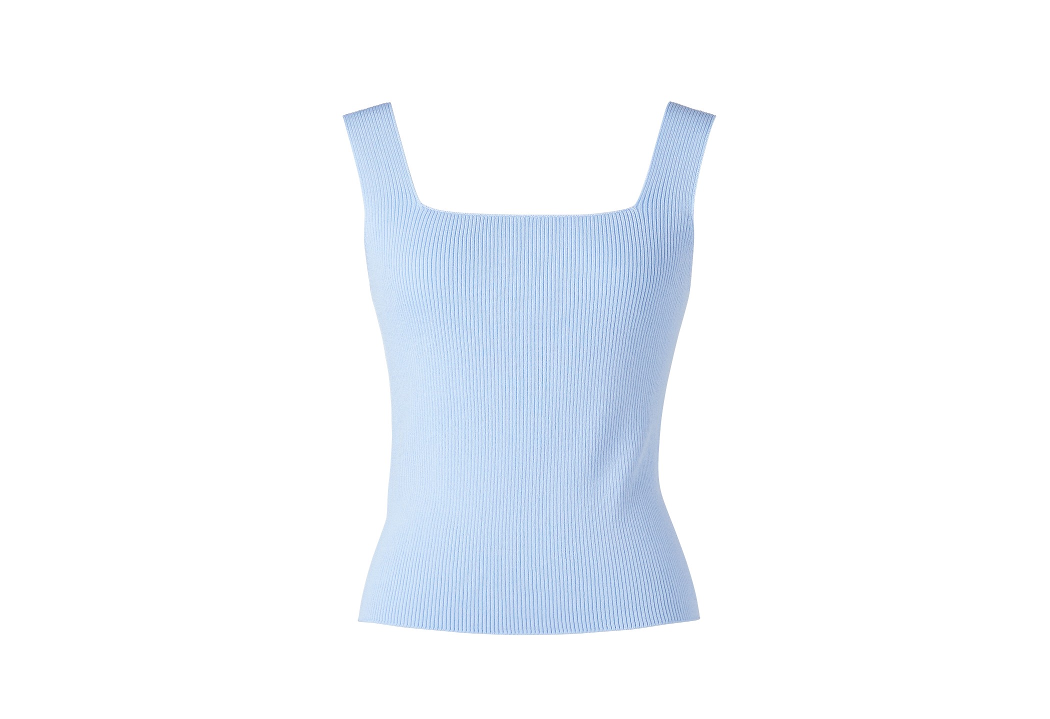 3Dリブスクエアネックセーターノースリーブ ￥2,990