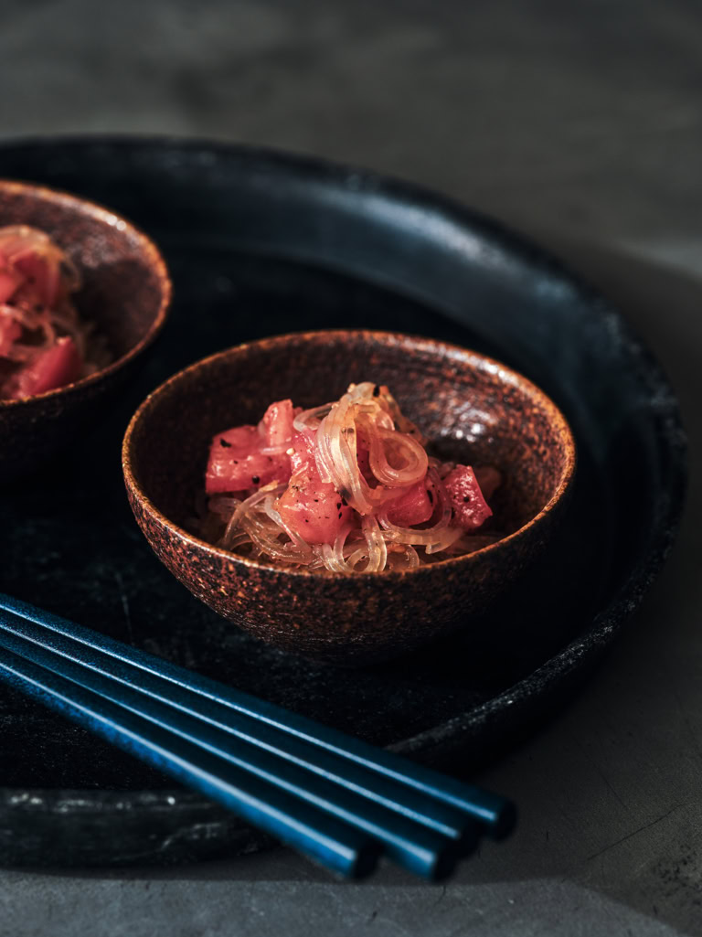 春雨とトマトのラー油和え