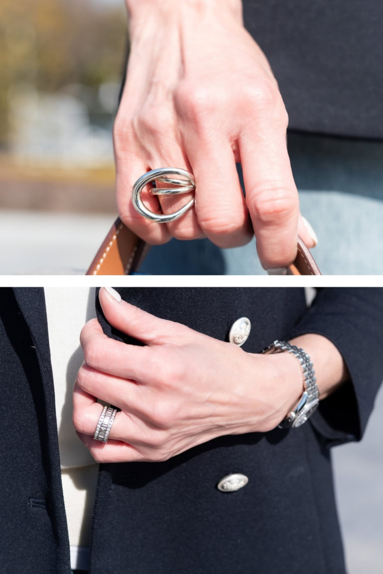 50代6日間コーデ_デニム編「DAY1」_ホワイトゴールドアイテム