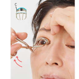 【3】根元のみギュッと挟み5 秒キープ