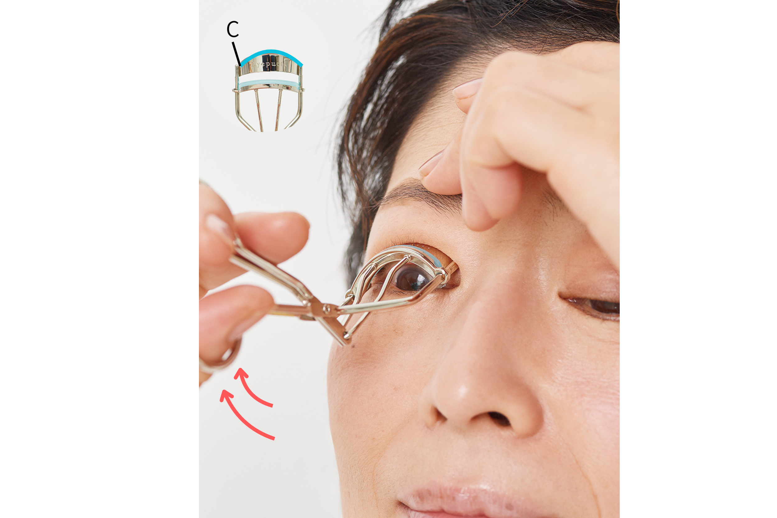 【3】根元のみギュッと挟み5 秒キープ