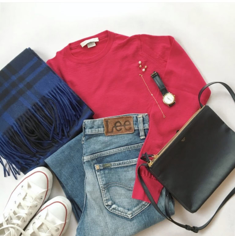 26年3月YUMIKOさんブログ_ジョンスメドレーニットの春コーデアイテム